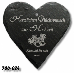 Schiefer-Spruchherz Hochzeit 24
