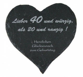 Schieferherz mit Individual-Gravur 17 oder 25cm