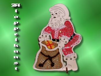 Klöppelbrief AR-165 "Aufsteller Weihnachtsmann mit Sack"
