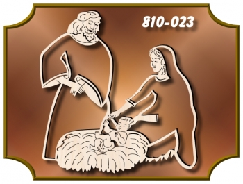 Klöppelrahmen Holz 810-023 "Fensterbild HEILIGE FAMILIE"