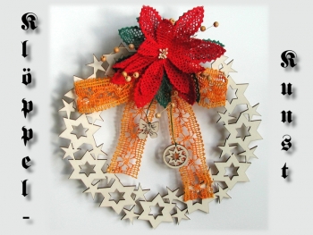 Klöppelbrief AR-162 "Sternenring mit Weihnachtsblüte"