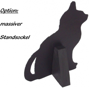 Preview: Tiergedenkstein handbehauene große KATZE sitzend