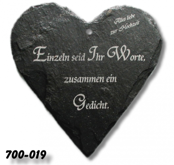 Schiefer-Spruchherz Hochzeit 19