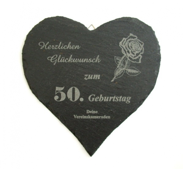 Schieferherz mit Individual-Gravur 17 oder 25cm