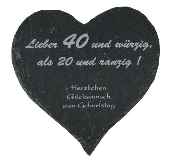 Schieferherz mit Individual-Gravur 17 oder 25cm