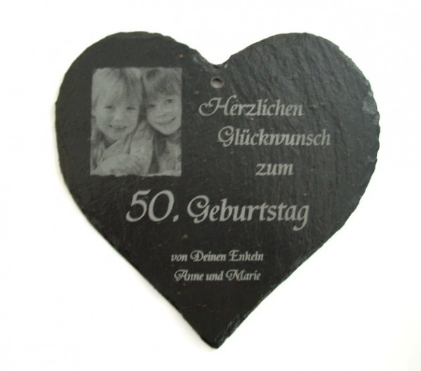 Schieferherz mit Individual-Gravur 17 oder 25cm