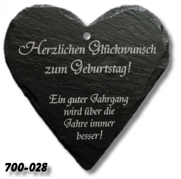 Schiefer-Spruchherz GEBURTSTAG #28