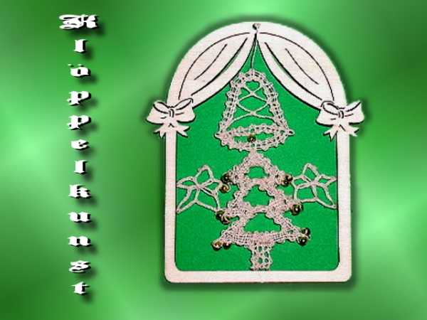 Klöppelbrief AR-108 "Weihnachtsbaum im Bogenfenster""