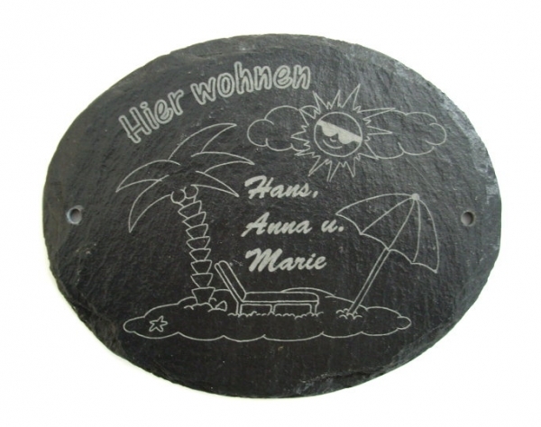 Schiefer-Türschild mit MOTIV 004