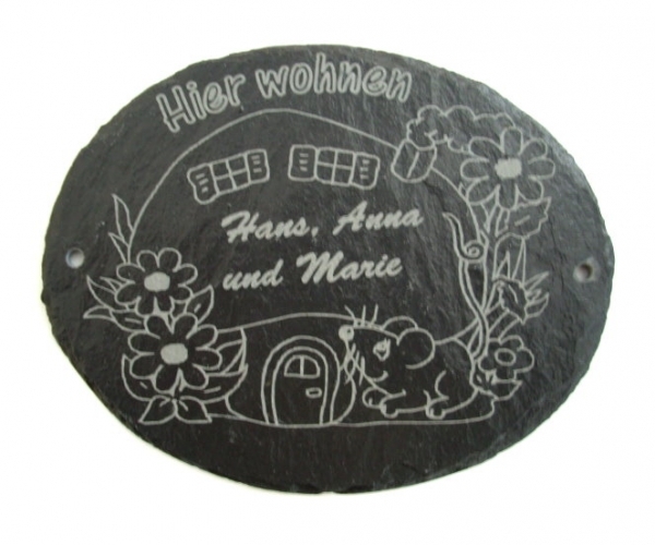 Schiefer-Türschild mit MOTIV 003