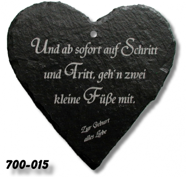 Schiefer-Spruchherz Spruch Nr. 15