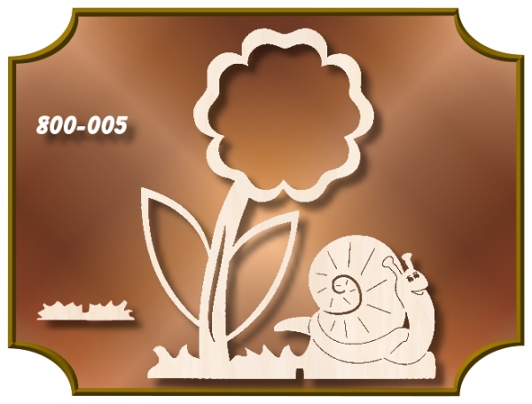 Klöppelrahmen Holz 800-005 "Blume mit Schnecke Aufsteller"