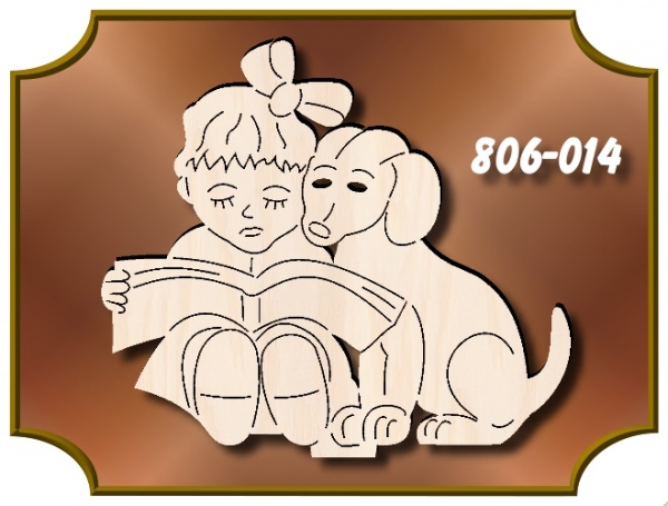 Klöppelrahmen Holz 806-014 "Steckfigur MÄDCHEN MIT HUND"