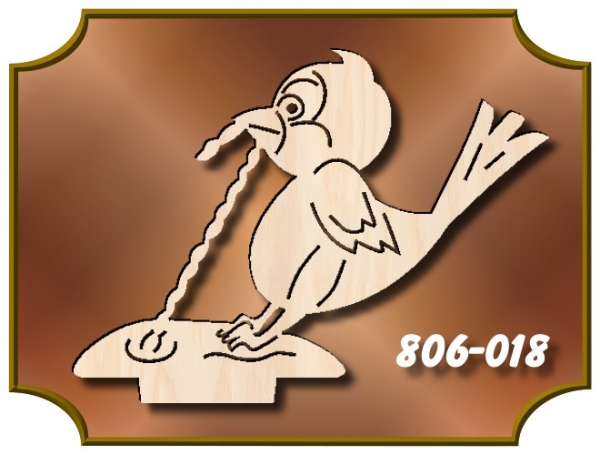 Klöppelrahmen Holz 806-018 "Steckfigur für Baumsystem VOGEL MIT WURM"
