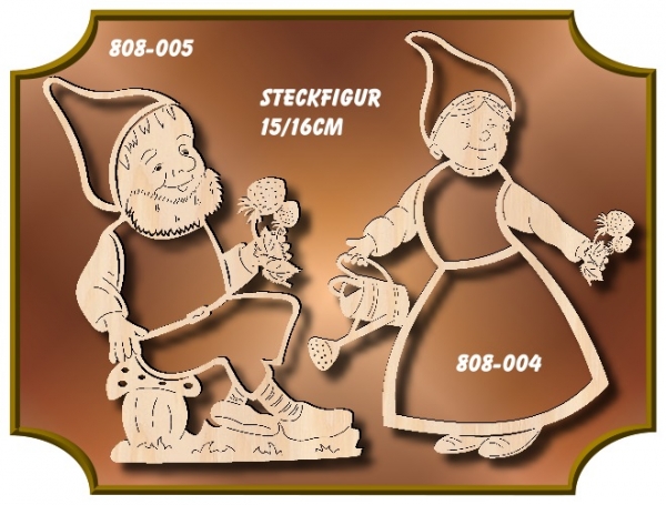 Klöppelrahmen Holz 808-004 "Aufsteller Zwergenfrau"