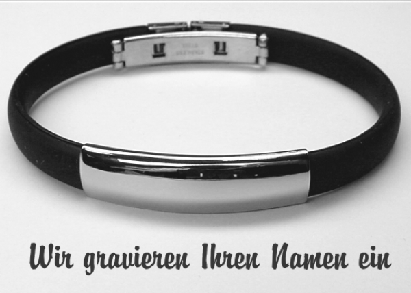 Kautschuk-Armband mit Gravurplatte und Gravur #8728