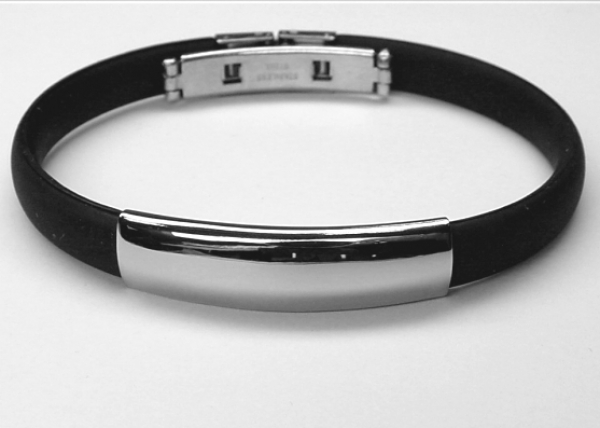 Kautschuk-Armband mit Gravurplatte und Gravur #8728