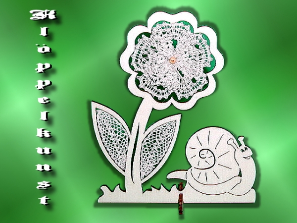 Klöppelbrief AR-104 "Blume mit 3D-Klöppelblüte"