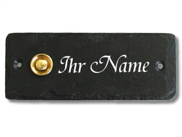 Türschild / Klingelschild aus Schiefer (mit Klingelknopf optional)