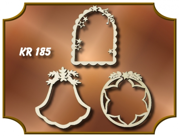 Klöppelrahmen-Set Holz KR-185 "Baumbehang 3er-Set WEIHNACHTEN"