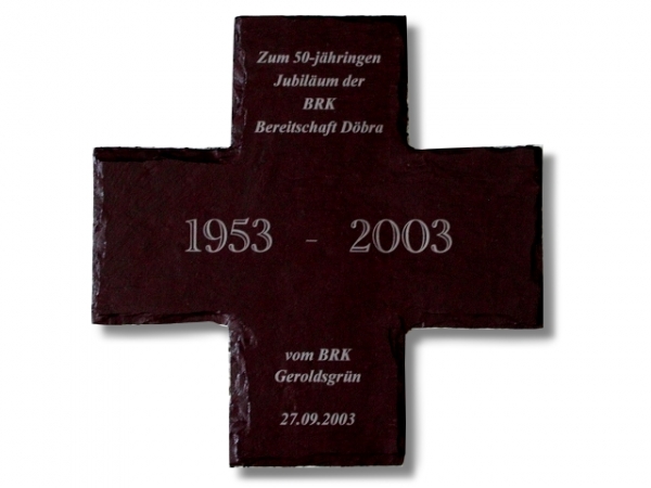 Erinnerungstafel Wandkreuz aus Schiefer