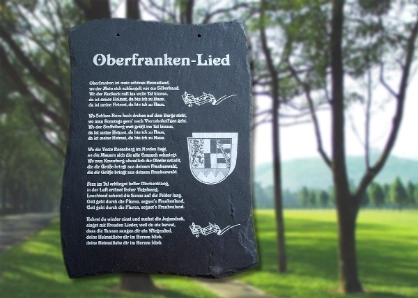 Das Oberfrankenlied auf Schiefer