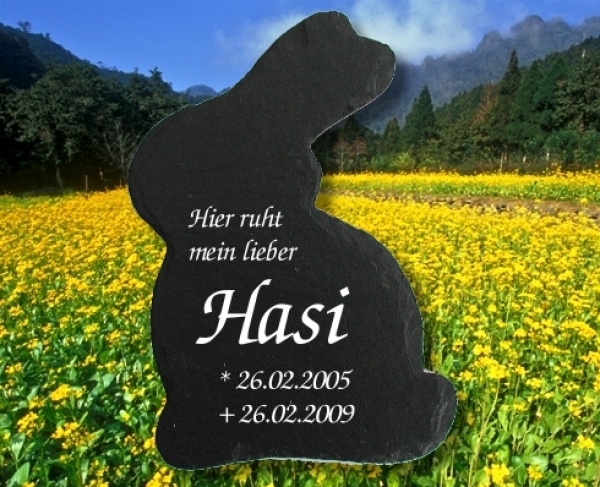Tiergedenkstein handbehauener HASE