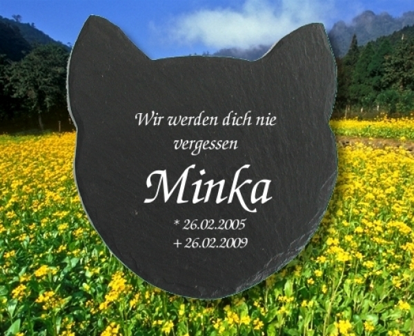 Tiergedenkstein handbehauener KATZENKOPF