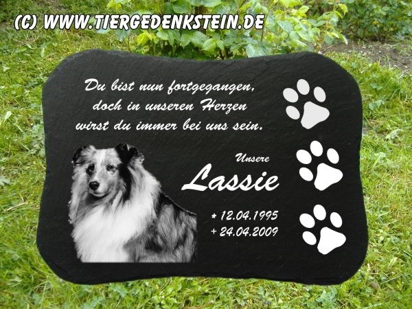 Tiergedenkstein Rechteck abgerundet
